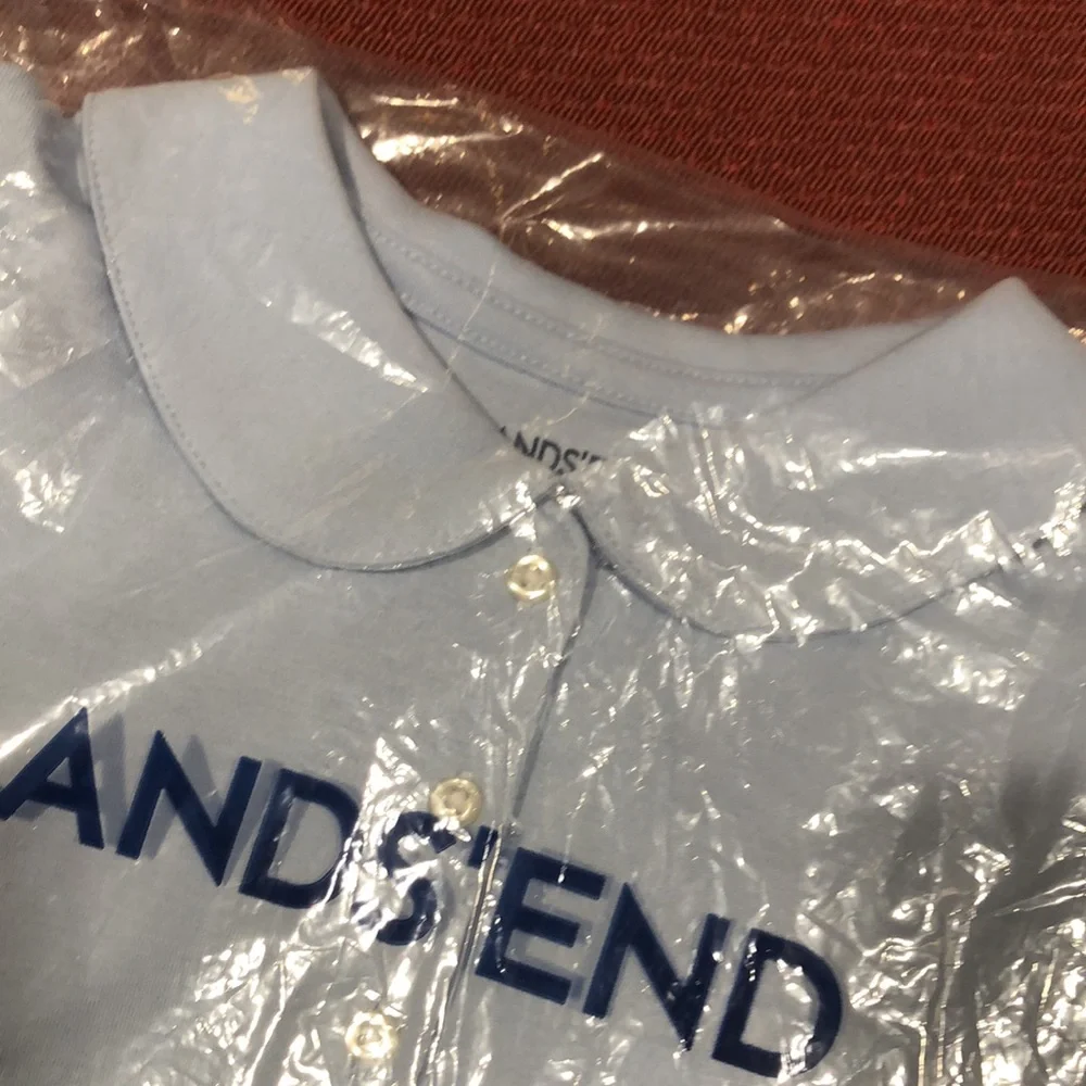 NWT School uniform Girls short sleeve Peter Pan collar polo shirt Lands End - Picture 5 of 5